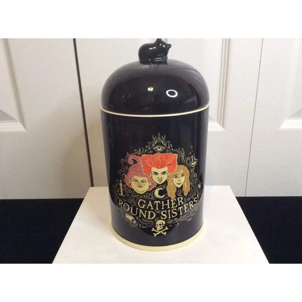 NEW DISNEY HOCUS POCUS BROOM SQUAD HALLOWEEN BLACK DECORATIVE CANISTER